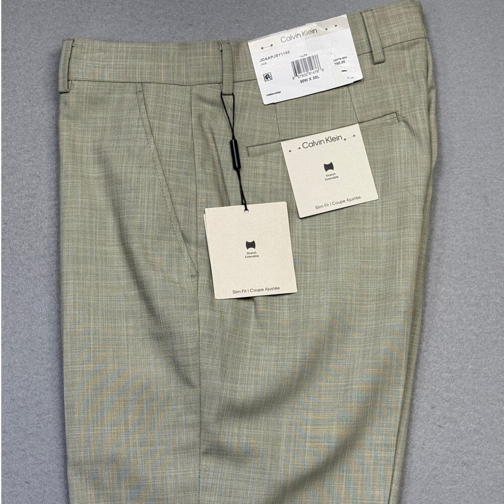 Calvin Klein Men's Slim-Fit Dress Pants - Taupe 30x30 $95